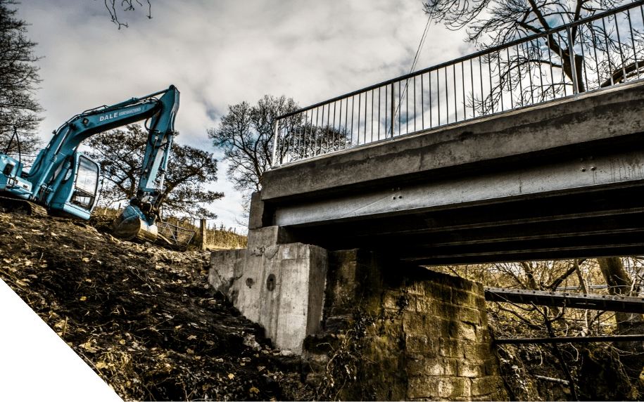 Digger and bridge