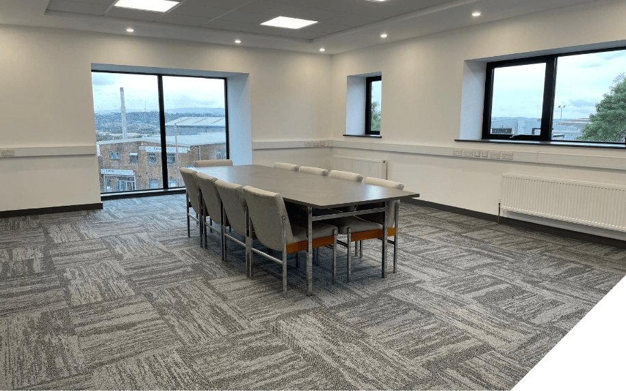 Office space with meeting table